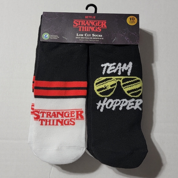 Stranger Things Low Cut Socks Netflix Womens Gift‎ Demogorgon Hawkins Hopper - Picture 5 of 5